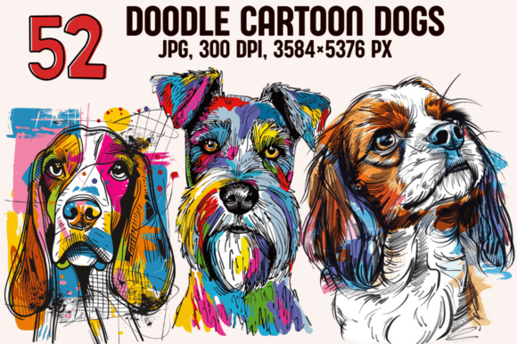 Download Doodle Cartoon Dogs - Dogs Collection