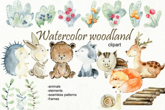 Download Watercolor Forest Animals Clipart. - Animals clipart Collection