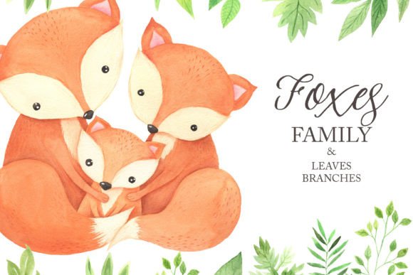 Download Watercolor Fox Family Animals Clipart - Animals clipart Collection