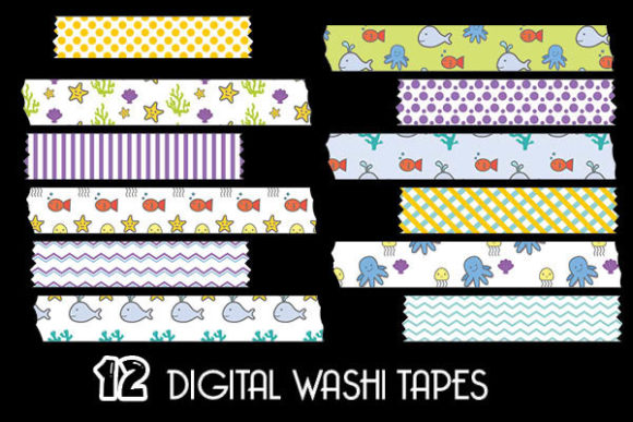 Download Sea Animals Cliparts Washi Tapes - Animals clipart Collection
