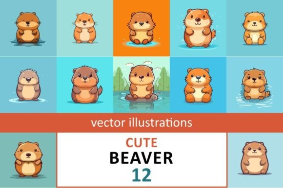 Download Cartoon Kawaii Character Beaver - Character Collection