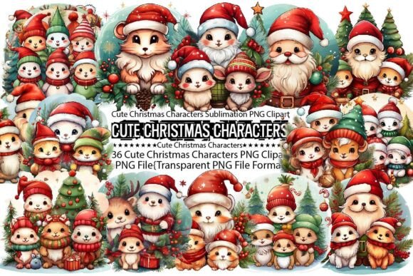 Download Cute Christmas Characters Sublimation - Character Collection