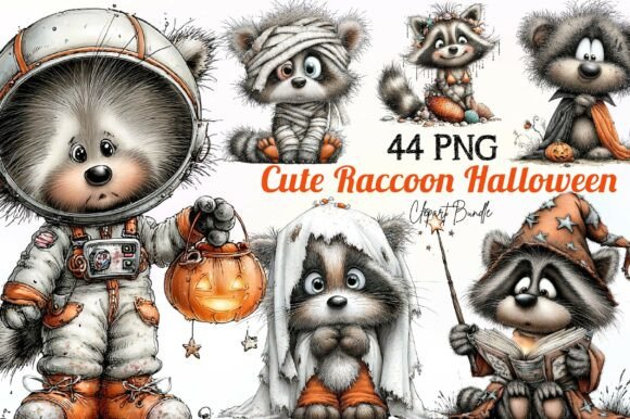 Download Whimsical Halloween Raccoon Clipart - Raccoon clipart Collection