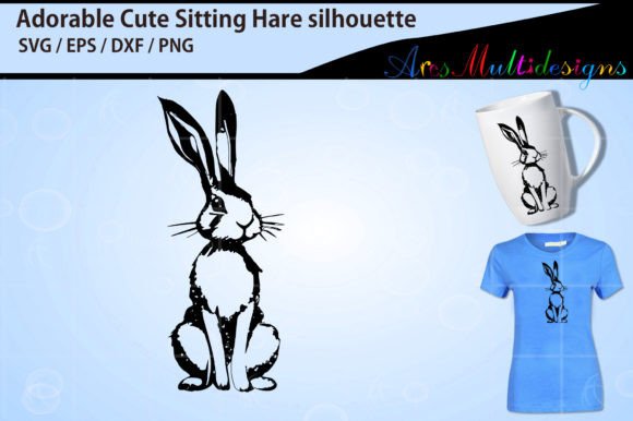 Download Cute Sitting Hare Silhouette - Premium Resources