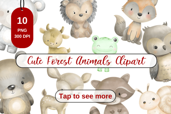 Download Cute Watercolor Forest Animals Clipart - Animals clipart Collection