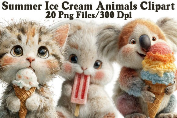 Download Summer Ice Cream Animals Clipart - Animals clipart Collection