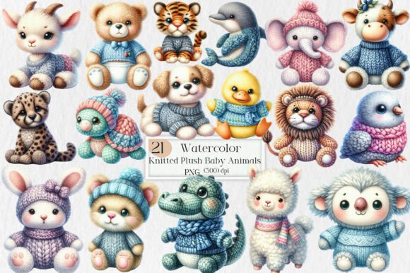 Download Knitted Plush Baby Animals Clipart PNG - Animals clipart Collection