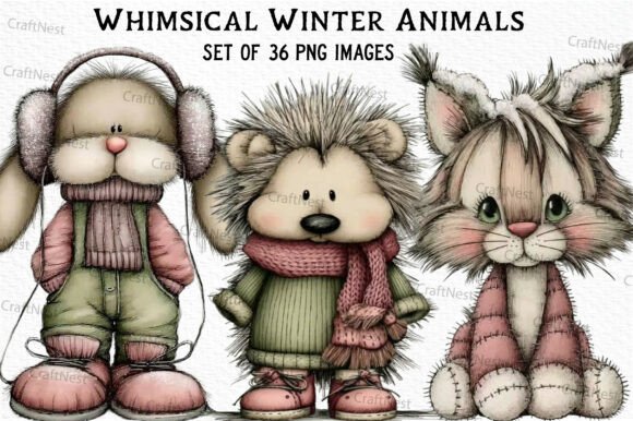Download Whimsical Winter Animals Clipart - Animals clipart Collection