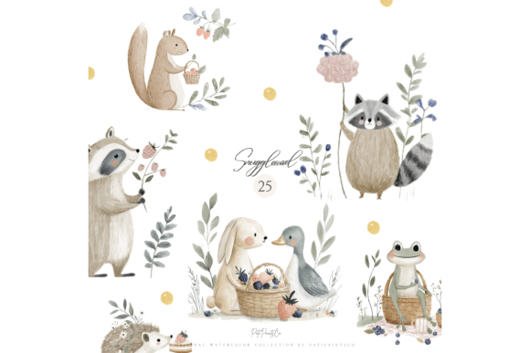 Download Watercolor Woodland Animals Clipart Set - Animals clipart Collection