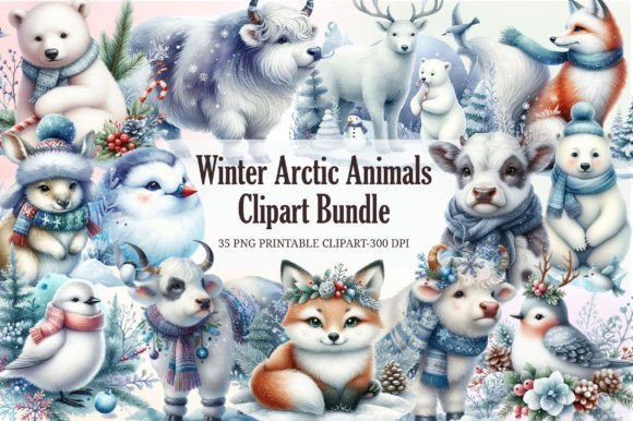 Download Winter Arctic Animals Clipart Bundle - Animals clipart Collection