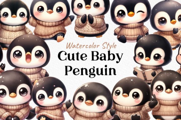 Download Bundle Watercolor Cute Baby Penguin PNG - Baby penguin png Collection