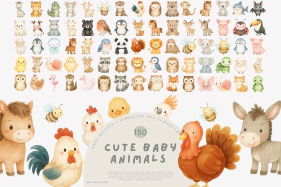 Download Baby Animals Clipart Set - Animals clipart Collection