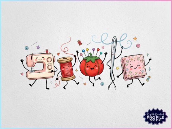 Download Sewing Doodles Characters PNG - Character Collection