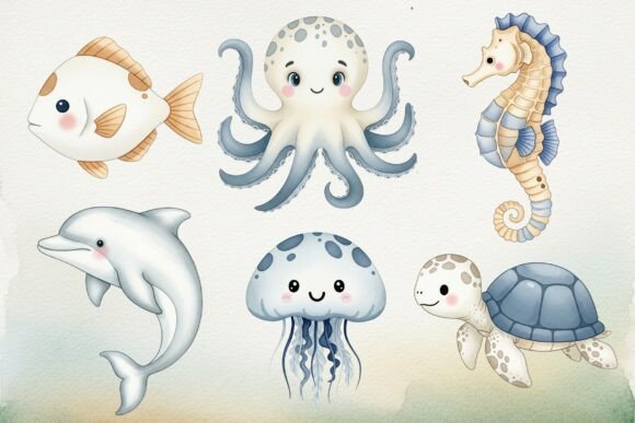 Download Undersea Watercolor Animals Clipart - Animals clipart Collection