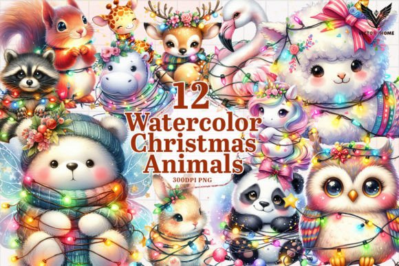 Download Watercolor Christmas Animals Clipart PNG - Animals clipart Collection