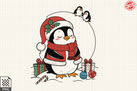 Download Dressed for Christmas Baby Penguin PNG - Baby penguin png Collection