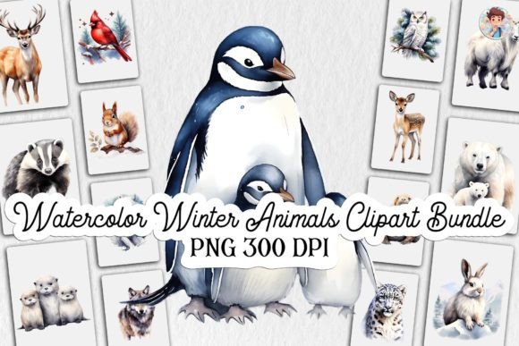 Download Watercolor Winter Animals Clipart Bundle - Animals clipart Collection