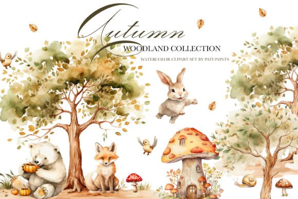 Download Autumn Woodland Animals Clipart Set - Animals clipart Collection