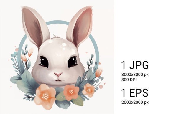 Download Hare in a Wreath of Flowers - Premium Bundle