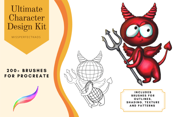Download Character Design- 200+ Procreate Brushes - Character Collection