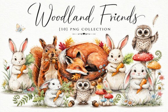 Download Cute Woodland Animals Clipart Bundle PNG - Animals clipart Collection
