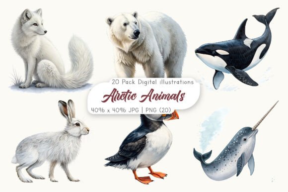 Download Watercolor Arctic Animals Clipart - Animals clipart Collection