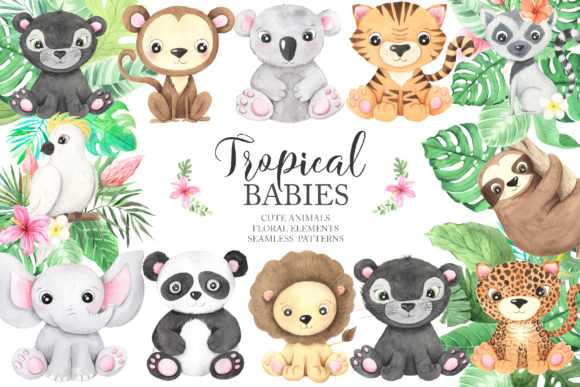 Download Watercolor Tropical Animals Clipart - Animals clipart Collection