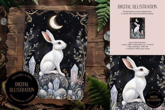 Download White Crystal Hare Illustration - Hare Collection