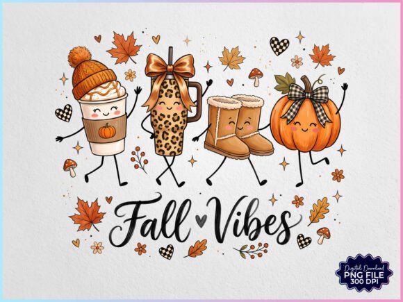 Download Fall Vibes Doodles Characters PNG - Character Collection