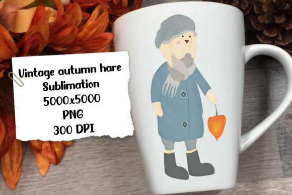 Download Vintage Autumn Hare Sublimation. - Hare Collection