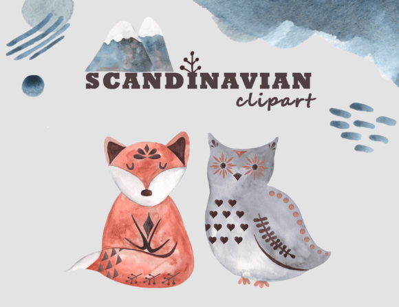 Download Watercolor Scandinavian Animals Clipart - Animals clipart Collection