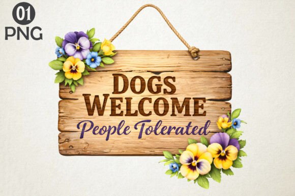 Download Dogs Welcome Wooden Sign Sublimation PNG - Dogs Collection