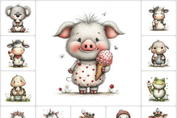 Download Kawaii Ice Cream Animals Clipart 40 JPG - Animals clipart Collection