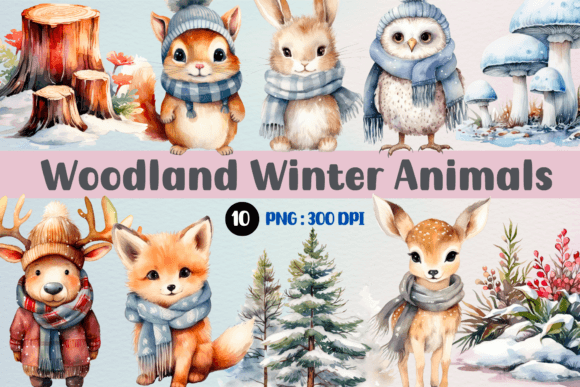 Download Woodland Winter Animals Cliparts - Animals clipart Collection