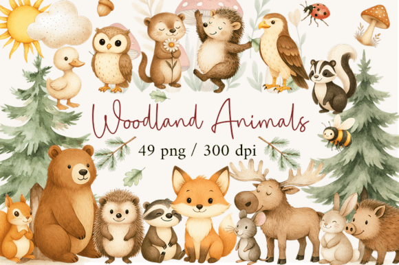 Download Woodland Animals Clipart, Baby Nursery, - Animals clipart Collection