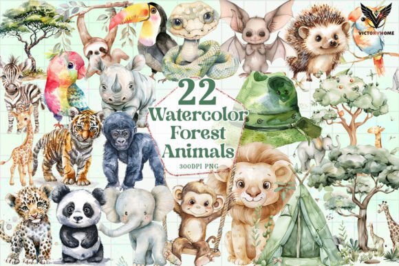 Download Watercolor Forest Animals Clipart PNG - Animals clipart Collection
