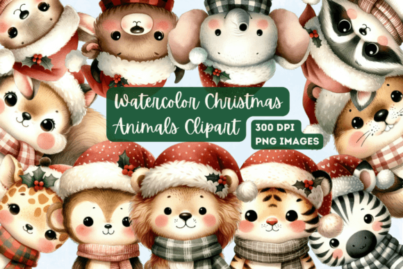 Download Watercolor Christmas Animals Clipart - Animals clipart Collection