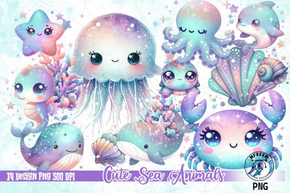 Download Cute Sea Animals Clipart PNG - Animals clipart Collection