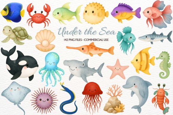 Download Undersea Nursery Sea Animals Clipart PNG - Animals clipart Collection
