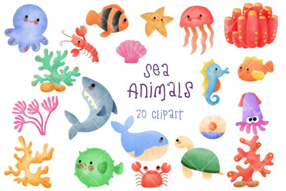 Download Cute Sea Animals Clipart - Animals clipart Collection
