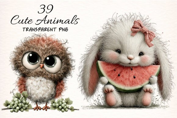 Download Whimsical Cute Animals Clipart Bundle - Animals clipart Collection
