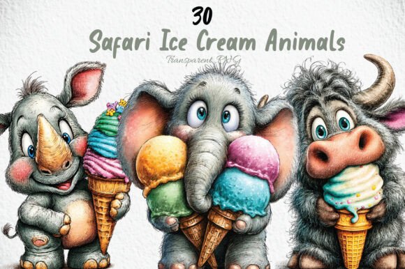 Download Safari Ice Cream Animals Clipart PNG - Animals clipart Collection