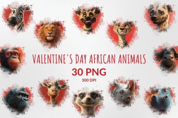 Download Valentine's Day African Animals Clipart - Animals clipart Collection
