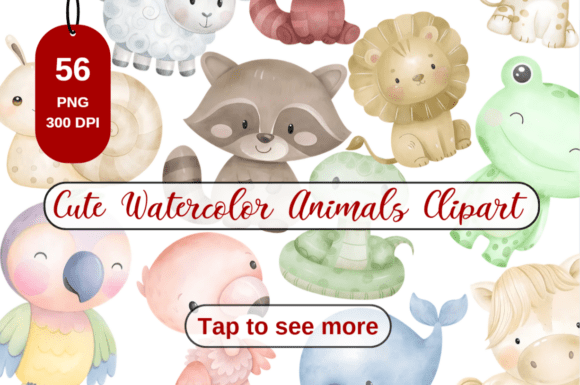 Download Cute Watercolor Animals Clipart Bundle - Animals clipart Collection