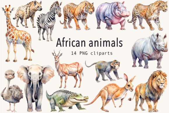 Download African Animals Clipart Set - Animals clipart Collection