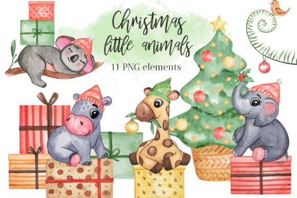 Download Cute Christmas Animals Clipart PNG - Animals clipart Collection