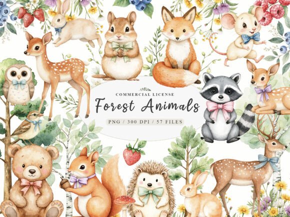 Download Forest Spring Woodland Animals Clipart - Animals clipart Collection
