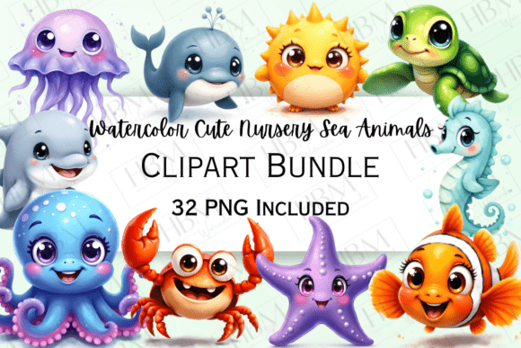 Download Cute Watercolor Ocean Animals Clipart - Animals clipart Collection