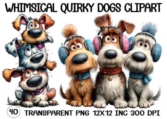 Download Whimsical Quirky Dogs Clipart - Dogs Collection