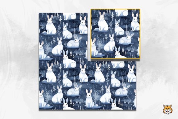Download Arctic Hare Seamless Pattern - Hare Collection